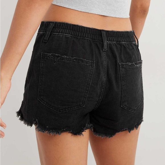 Aerie Daydream Denim Short Black Size Medium Distressed Soft Comfy - Picture 3 of 12